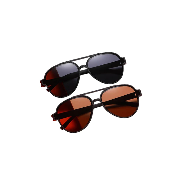 New Personality Double Beam Men Sunglasses Retro Polarized Toad Eyeglasses Spring Temple